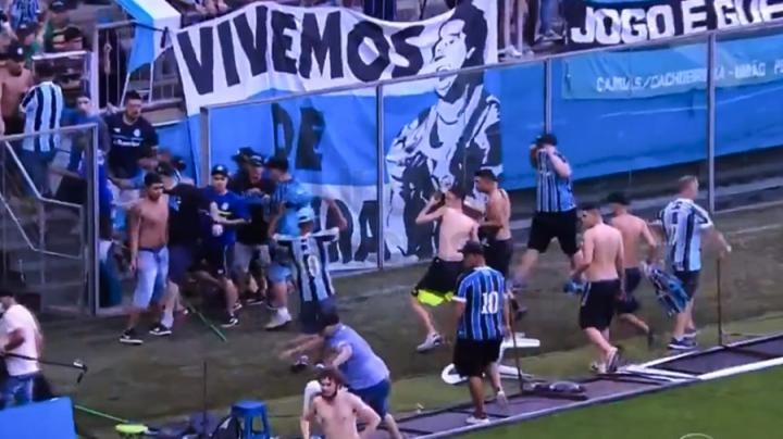 Hinchas de Gremio destrozaron el VAR tras los fallos que lo perjudicaron ante Palmeiras