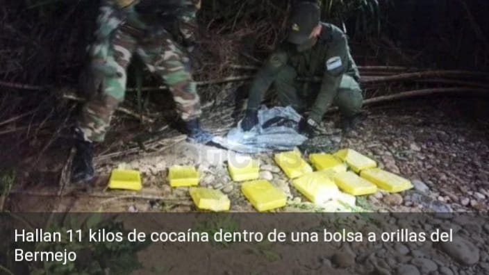 Hallan 11 kilos de cocaína dentro de una bolsa a orillas del Río Bermejo